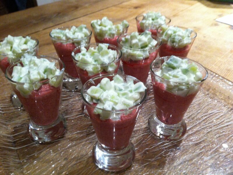 Verrine de betterave rouge et concombre